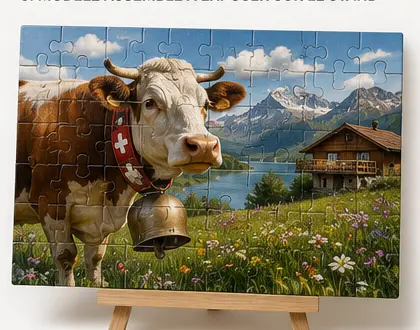 Puzzle personnalisé avec une création suisse